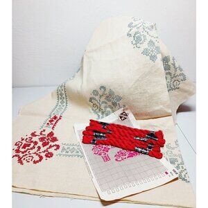 Vintage Stamped Cross Stitch Table Cloth Kit No.1025 Germany, Rare item!